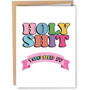 Funny 2025 Graduation Card for Son Daughter Friend, Humorous Proud of You Card for Best Friend Bestie, Funny Encourage Gift for Him Her, Hilarious Coworker Retirement Leaving Job New Job Goodbye Gift