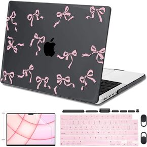 متوافق مع M4 MacBook Pro 16 بوصة Case 2025 2024 2023 2022 2021 A3403 A3186 M3 A2991 M2 A2780 M1 A2485 Pro Max Touch ID ، قذيفة صلبة من البلاستيك مع غطاء لوحة المفاتيح ، سوداء الأسود
