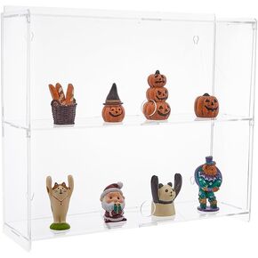 SUPERFINDINGS Acrylic Display Case 2 Tiers Clear Display Case for Storage Box Cabinet Organizer for Collections Display Holder, 30.5x9.5x26.5cm