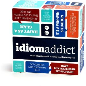 Idiom Addict, Decipher The Gibberish Phrase, 2400 Funny Brain Teasers, Large Group Party Game for 4+ Players