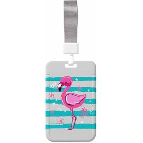 حامل شارة Numbland Pink Flamingohand ، قضية حامل البطاقة الرئيسية للمعلم ممرضة الطبيب مكتب الطالب لزملاء العمل