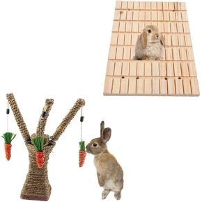 Litewoo Rabbit Scratching Board and Rabbit Climbing Tree Toys