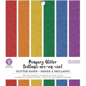 Colorbok Glitter Primary 6in Paper
