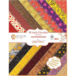Paperhues Warm Colors Collection Handmade Dockbook Papers 8.5x11 "PAD ، 36 SHOETS.
