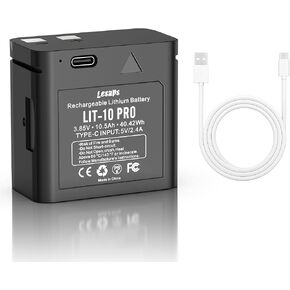 2-Pack LIT-10 Replacement Battery, 10500mAh Rechargeable Lithium Battery Compatible with SPYPOINT Hunting Cellular Trail Cameras Link-Micro-LTE, Cell-Link, LM2, Link-Micro-S-LTE with Type-C Cable