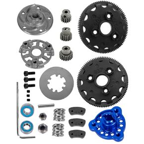 90t 48p Spur Gear with 17t 19t 21t Pinions Gear & Slipper Clutch Produres Part for 1/10 Slash Rustler Stampede Bandit 2WD VXL ، 90T Spur Gear ، Navy Blue
