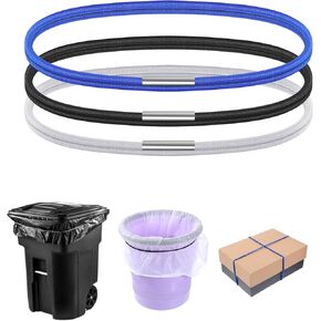 3 PCS Trash Can Bands Rubber ، تُناسب أشرطة القمامة المتينة من 13 إلى 30 جالونًا علب القمامة المرنة ، عصابات المطاط ، نطاقات علبة للمدرسة المنزلية (الأسود ، الرمادي ، الأزرق)