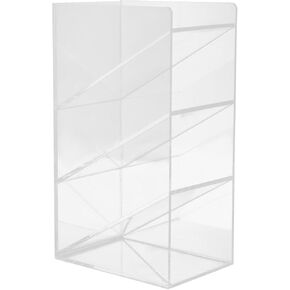 Stobok 1PC Clear Acrylic Pen حامل 4 مستويات ، منظم مكتب مائل للقرطاسية حامل قلم رصاص شفاف للمكاتب واللوازم المدرسية