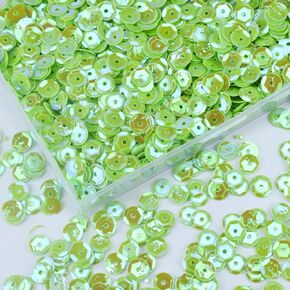 6 مم من الترتر السائبة بشكل كبير （5500 PCS ، الترتر الحرف التطريز مع الثقوب ، تدورات قزحية للزخارف وخياطة الزخارف الحرفية ART DIY (أبيض)