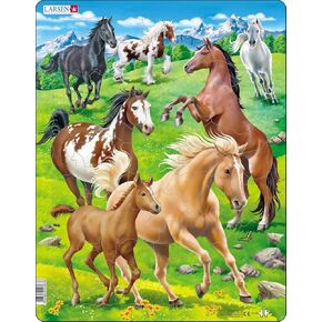 Larsen Buzzs Horses 65 قطعة لغز Jigsaw للأطفال