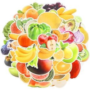 120pcs ملصقات الفاكهة العديد من ملصقات الفاكهة والخضروات واقعية للأطفال ملصقات حرفية ممتعة لكتاب القصاصات للكتب المحمولة جهاز الكمبيوتر اللوحي.
