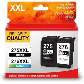 PG-275XL/CL-276XL حزمة الخرطوشة حزمة CALBO CANON CANON 275 XL 276 XL 275/276 حبر خراطيش الحبر لـ PIXMA TS3520 TS3500 TS3522 TR4720 TR4722 TR4700 (1 Black ، 1 Tri-Color)