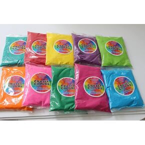 10 Colors x 50 grams - CraZeeColors(TM) Premium Holi Color Powder