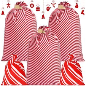Zonon 5 PCS Extra Extra Christmas Gift Valcs Facs Jumbo Gift Facs Eversize Plastic Gift Facs Christmas Christmas مع علامات لقضاء عيد الميلاد الهدايا الضخمة التي تعرض على الالتفاف ، 56 × 36 بوصة ، 20 × 16 بوصة