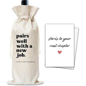 New Beginnings Wine Bag - Going Away Gift for Women, Reusable With Card, Retirement, Champagne, Farewell for Leaving Job, Coworker, Sister-36 in Saudi Arabia