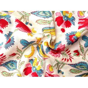 Rastogi Handicrafts Cotton Fabric Printed Hand Block Width - 44 Inches Size 1 Yard (Fabric 21)