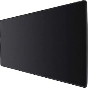 Large Gaming Mouse Pad, 4mm Black Thick Computer Extended Mousepad for Laptop, Keyboard Mat with Non Slip Rubber Base, Stable Desk Pad with Stitched Edges, 35.4x15.7x0.16in