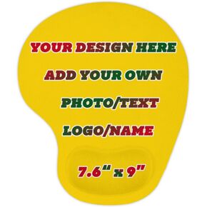 Customize Mousepad with Wrist Rest Add Photo Logo Text Name Design Your Own Personalized Mousepads Customized Gifts for Family Friends and Lovers, 1pcsBlack, 7.6"x9"