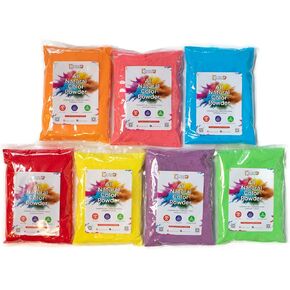 Kulture Khazana: Holi Color Powder - أكياس 1 رطل ، 7 عبوات - كلها طبيعية ، قابلة للغسل ، قابلة للتحلل ، غير سامة ، مهرجان للألوان ، الجري المرح ، الحفلات ، في الهواء الطلق