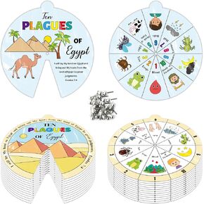Asodsway فصح العجلة الحرف اليدوية - 72p Easter Ten Ten Plagues Paper Paper Paint