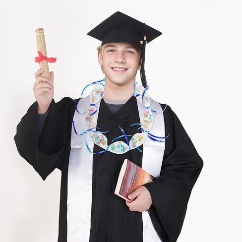 Heliltd Graduation Leis Netting Netting Pags حلوى حلوى الحشو تشمل 33 قدمًا من أشرطة التخرج أشرطة مقصات حديدية ذهبية للهدايا العليا DIY عيد ميلاد عيد ميلاد زفاف حفل زفاف هاواي in Saudi Arabia