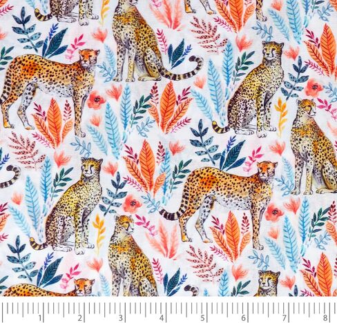 Stitch & Sparkle, Lightweight Fabrics, 100% Cotton, Voile & Lawn, Jungle Leafs Blue, Cut by The Yard, 54 Inches in Kuwait