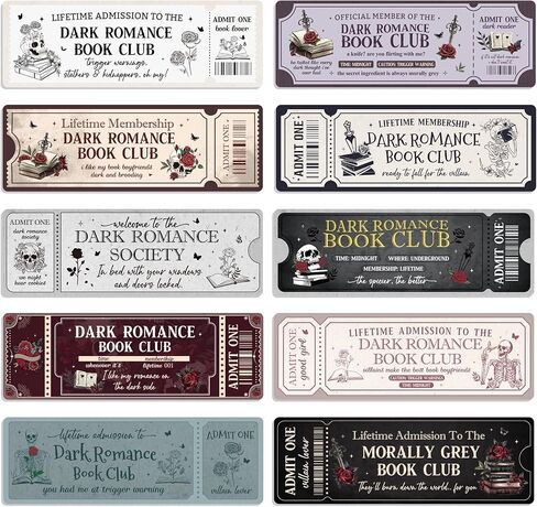 Smut Romance Book Club Bookmarks: 20 Pcs Smut Book Mark for Reading Women, Ticket Design Spicy Funny Page Markers Clips, Bookish Gifts for Adults Book Lovers, Unique Book Tracker Party Gift in Kuwait