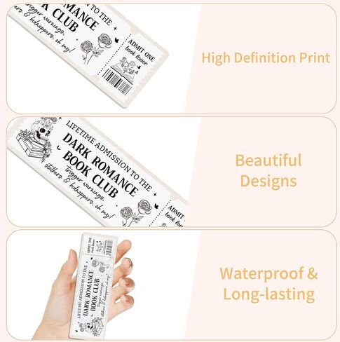 Smut Romance Book Club Bookmarks: 20 Pcs Smut Book Mark for Reading Women, Ticket Design Spicy Funny Page Markers Clips, Bookish Gifts for Adults Book Lovers, Unique Book Tracker Party Gift in Kuwait