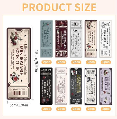 Smut Romance Book Club Bookmarks: 20 Pcs Smut Book Mark for Reading Women, Ticket Design Spicy Funny Page Markers Clips, Bookish Gifts for Adults Book Lovers, Unique Book Tracker Party Gift in Kuwait