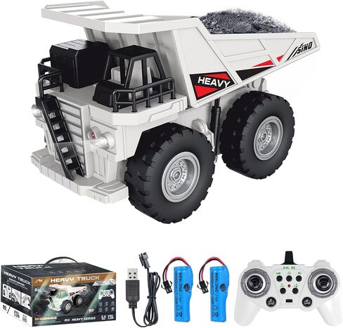 Remote Control Dump Truck, 2.4Ghz 11 Channel Construction Vehicle Toy with Lights Music, Electric Truck Toys for Kids Birthday Gift Ages 3+ in Saudi Arabia