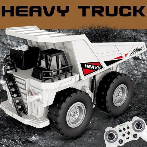 Remote Control Dump Truck, 2.4Ghz 11 Channel Construction Vehicle Toy with Lights Music, Electric Truck Toys for Kids Birthday Gift Ages 3+ in Saudi Arabia