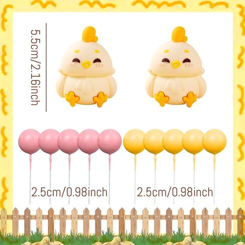 Chicken Birthday Cake Topper Farm Animal Cake Decoration Chicken Cake Topper for Farm Animal Baby Shower Birthday Party Decorations Farm Cake Toppers in Saudi Arabia