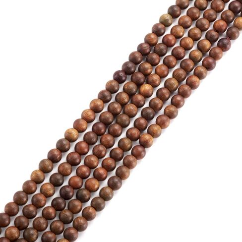 5 Strands 4mm Natural Wood Beads Strands Olive Round Polished Ball Wooden Loose Spacer Beads for Bracelet Necklaces Crafts DIY Jewelry Making, Hole: 1mm in Saudi Arabia