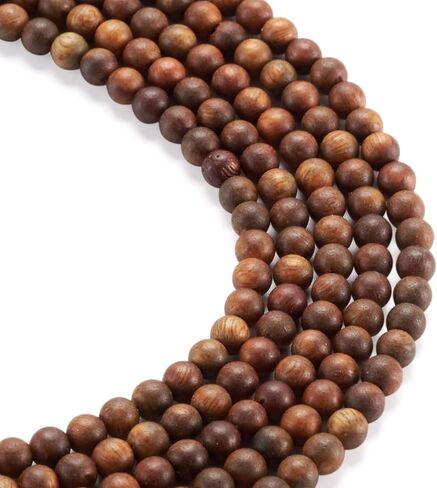 5 Strands 4mm Natural Wood Beads Strands Olive Round Polished Ball Wooden Loose Spacer Beads for Bracelet Necklaces Crafts DIY Jewelry Making, Hole: 1mm in Saudi Arabia