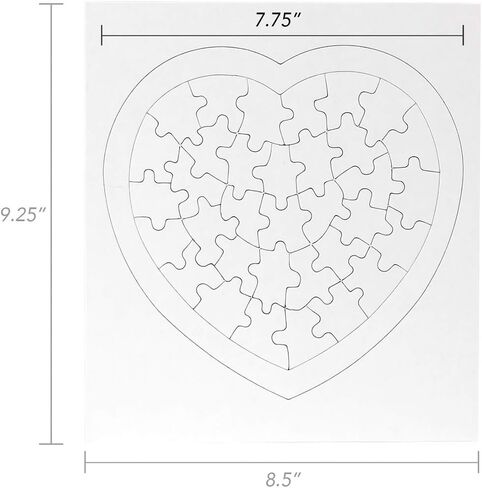 منتجات Hygloss 24 ألغاز قلب فارغة - 6 × 8 بوصات - مثالية لحرف عيد الحب - اكتب ، رسم ، وتزيين - 8 قطع لكل منهما in Saudi Arabia