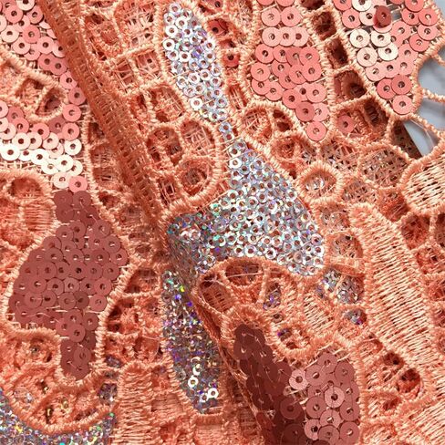African Lace Fabric5 Yards Nigerian Water Soluble Lace Fabric Sequin Fabric for Wedding/Party/Daily Sewing (40581) in Saudi Arabia