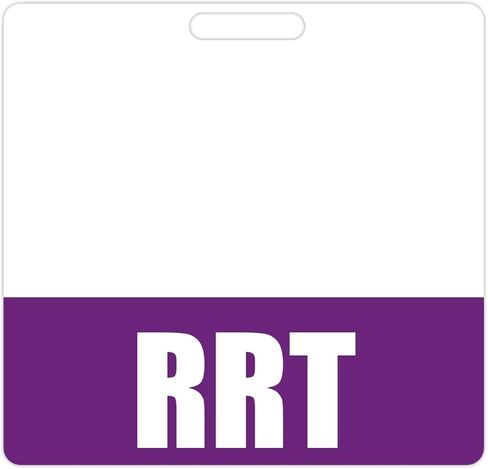 RRT BADGE Buddy (Black) - علامات شارة الخدمة الثقيلة الأفقية للمعالجين التنفسيين المسجلين - بطاقة تعريف الشارة ذات الوجهين المزدوج in Kuwait