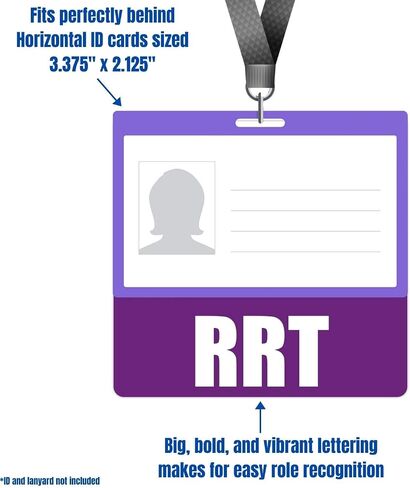 RRT BADGE Buddy (Black) - علامات شارة الخدمة الثقيلة الأفقية للمعالجين التنفسيين المسجلين - بطاقة تعريف الشارة ذات الوجهين المزدوج in Kuwait