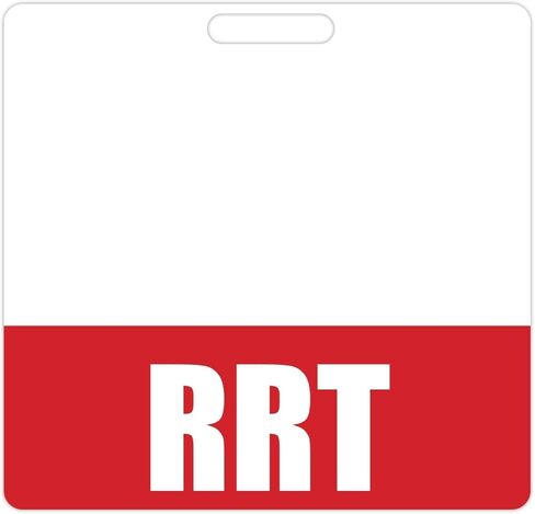 RRT BADGE Buddy (Black) - علامات شارة الخدمة الثقيلة الأفقية للمعالجين التنفسيين المسجلين - بطاقة تعريف الشارة ذات الوجهين المزدوج in Kuwait