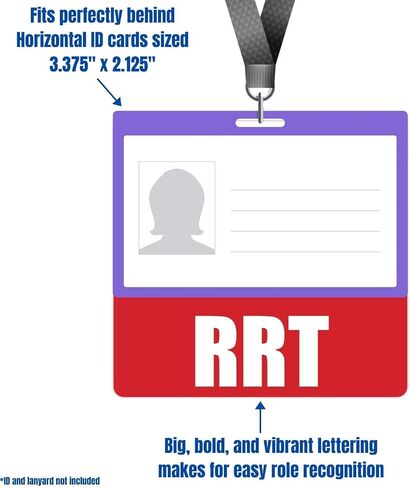 RRT BADGE Buddy (Black) - علامات شارة الخدمة الثقيلة الأفقية للمعالجين التنفسيين المسجلين - بطاقة تعريف الشارة ذات الوجهين المزدوج in Kuwait