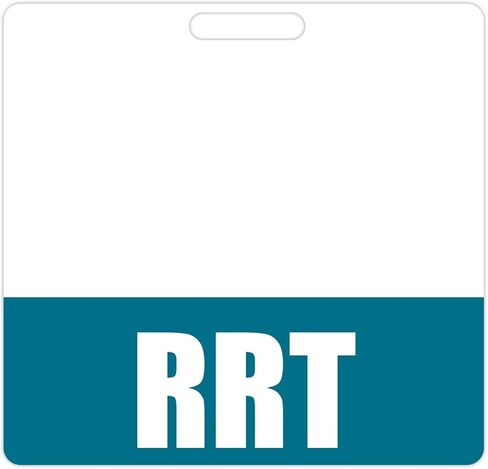 RRT BADGE Buddy (Black) - علامات شارة الخدمة الثقيلة الأفقية للمعالجين التنفسيين المسجلين - بطاقة تعريف الشارة ذات الوجهين المزدوج in Kuwait