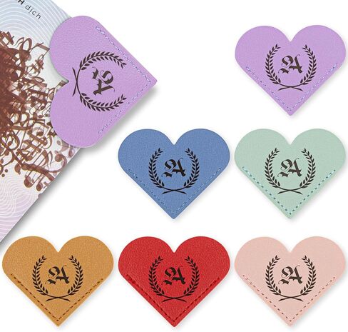 Set of 6 Personalized Leather Heart Bookmarks for Women and Girls, Custom Corner Page Accessories, Cute Handmade Reading Gifts, Aesthetic Leather Bookmarks for Book Lovers, Valentine’s Day (K) in Kuwait