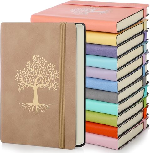 12 Pack Lined Journal Small Pocket A6 Leather Notebooks for Writing Hardcover Notepad for Women Men Business Work College Ruled Notebooks 5.7 x 3.7 Inch(Retro Color) in Saudi Arabia