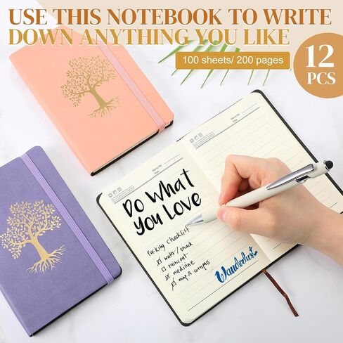 12 Pack Lined Journal Small Pocket A6 Leather Notebooks for Writing Hardcover Notepad for Women Men Business Work College Ruled Notebooks 5.7 x 3.7 Inch(Retro Color) in Saudi Arabia