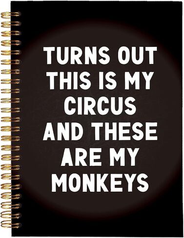 Funny Office Notebook for Work, Hilarious Coworker Gifts, Cute Spiral Journal for Work Notes, Aesthetic Gag Gift Turns Out This Is My Circus And These Are My Monkeys, 5.5x8.3 Inch in Kuwait