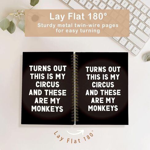 Funny Office Notebook for Work, Hilarious Coworker Gifts, Cute Spiral Journal for Work Notes, Aesthetic Gag Gift Turns Out This Is My Circus And These Are My Monkeys, 5.5x8.3 Inch in Kuwait