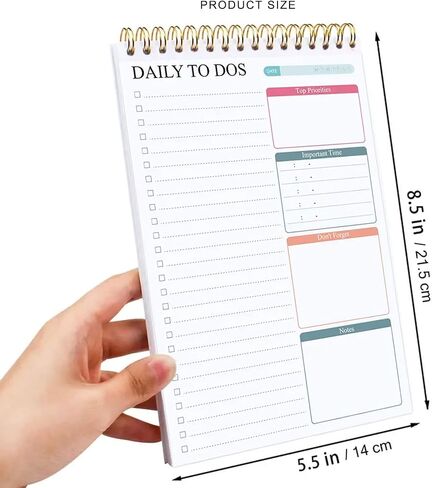 To Do List Notepad,Undated Daily Planner Tear Off Day Plan Notebook Agenda Simple Organizing 50 sheet A5 To Do Notepad，2 Pack(Blue) in Saudi Arabia