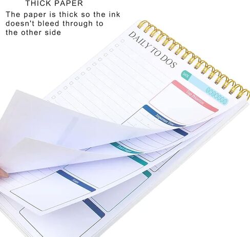 To Do List Notepad,Undated Daily Planner Tear Off Day Plan Notebook Agenda Simple Organizing 50 sheet A5 To Do Notepad，2 Pack(Blue) in Saudi Arabia