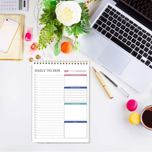 To Do List Notepad,Undated Daily Planner Tear Off Day Plan Notebook Agenda Simple Organizing 50 sheet A5 To Do Notepad，2 Pack(Blue) in Saudi Arabia