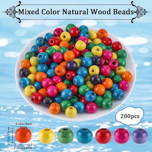 GORGECRAFT 200PCS 17 x 12MM Oval Wood Beads Colorful Natural Assorted Color Large Hole Bead Barrel Painted Wooden Spacer Loose Ball Bulk for DIY Craft Project Room Decoration Jewelry Bracelets Making in Saudi Arabia